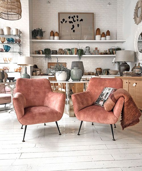 pareja de butacas rosas